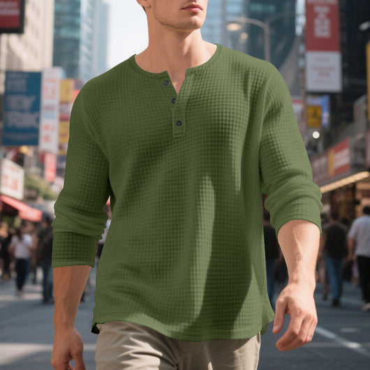 Camiseta Manga Larga Henry Estilo Retro - Image 23