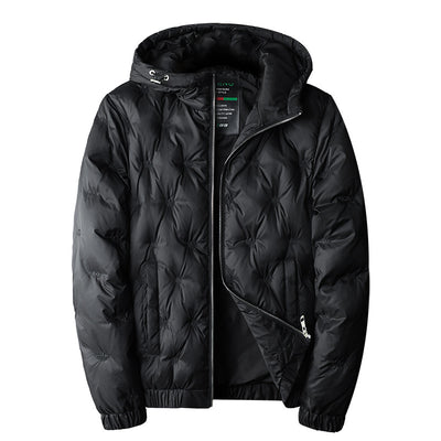 Chaqueta Acolchada con Capucha Bordada para Hombre Talla Grande - Image 5