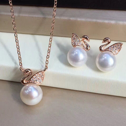 Aretes de Plata S925 con Perla de Agua Dulce Diseño Cisne - Image 3