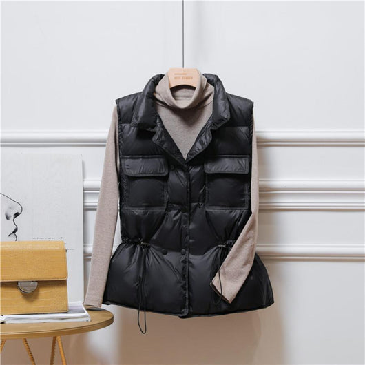 Chaleco de Algodón con Cuello Alzado para Mujer - Image 19