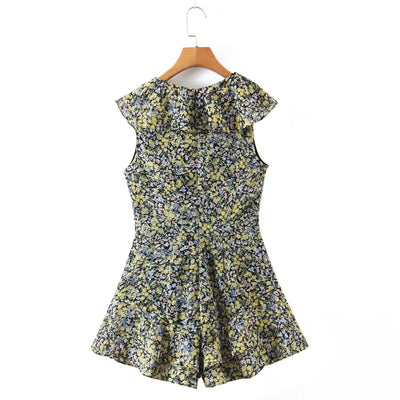 Jumpsuit Chiffon Cuello Lotus sin Mangas con Escote V - Diseño Versátil - Image 9