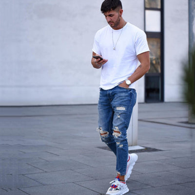 Jeans Rotos Estilo Asiático para Hombre - Image 4