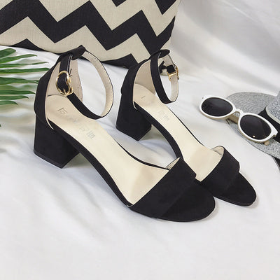 Sandalias Cómodas de Tacón Texturizado - Estilo Coreano para Mujer - Image 3