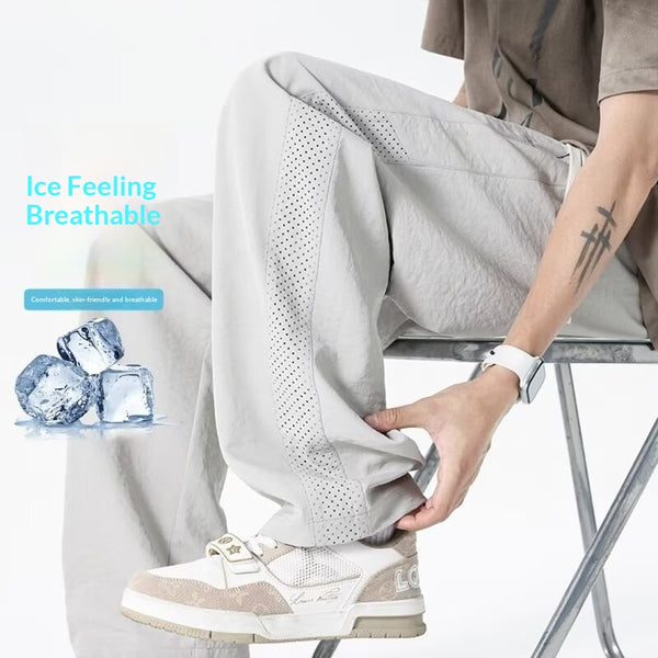 Pantalones Rectos de Seda de Hielo para Hombre - Transpirables y Cómodos - Image 8