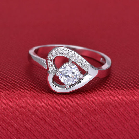 Anillo de Corazón con Circonitas AAA de Grado Premium - Diseño Europeo y Americano