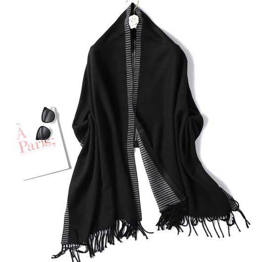 Chal de Cachemira Rayado para Mujer - Elegancia y Calidez en Invierno - Image 13