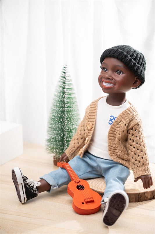 Muñeca Africana Articulada de 45 cm - Juguete Vinilo Realista
