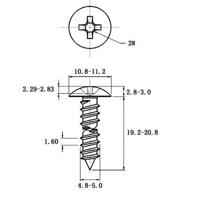 Tornillo Autorroscante de Acero Inoxidable Cabeza Ancha Tipo Champiñón - Image 37