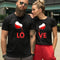 Playera de Pareja Cuello Redondo Love Rojo con Bordado LOVE Manga Corta Casual