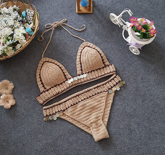 Bikini Tejido Sirena de Dos Piezas - Conjunto de Baño Sexy Estilo Europa - Image 5