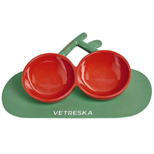 Comedero Doble Gato Cerámica Cherry Bowl - Image 2