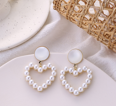 Aretes de Perla Colgante Elegante con Textura de Concha - Estilo Trendy Minimalista - Image 12
