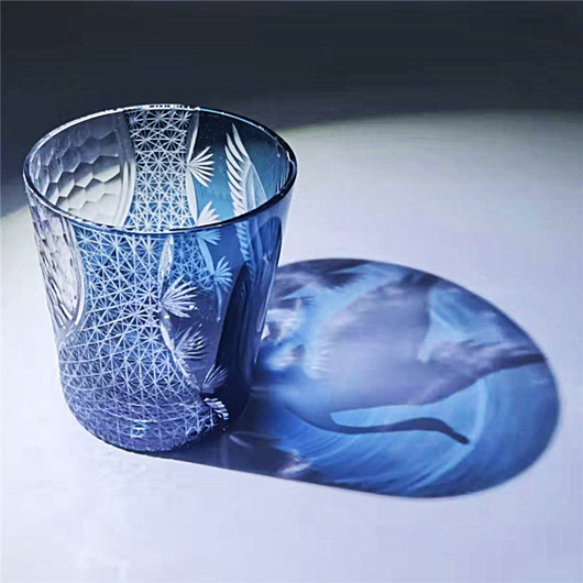 Vaso de Whiskey Edo Kiriko Pino y Grúa - Artesanía Japonesa - Image 27