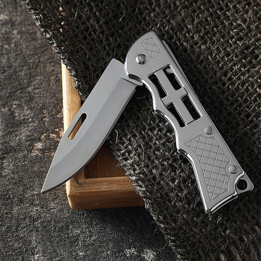 Cuchillo Plegable de Acero Inoxidable con Espejo y Luz LED para Camping