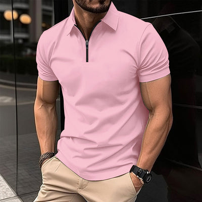 Playera Deportiva para Hombre con Cierre y Color Sólido - Verano - Image 6