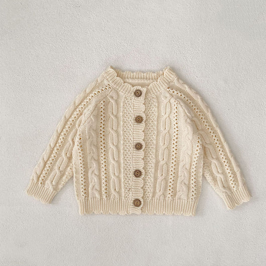 Abrigo Tejido Trenzado Otoño para Niños y Niñas - Image 6
