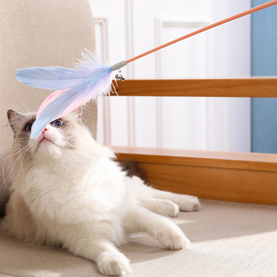 Juguete Interactivo para Gatos con Plumas - Vara Teaser