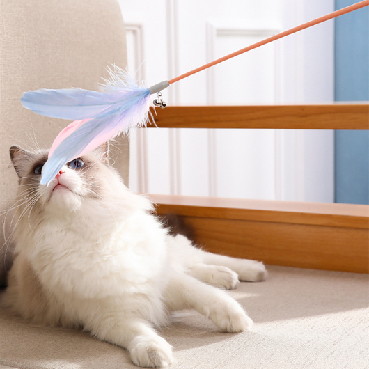 Juguete Interactivo para Gatos con Plumas - Vara Teaser