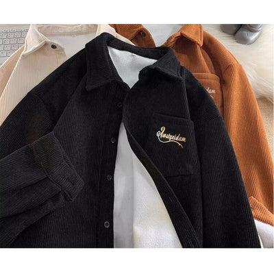 Chaqueta Camisa Retro de Pana para Hombre - Image 11