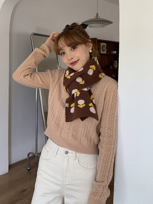 Bufanda de Lana Jacquard Tulipán para Mujer - Image 10