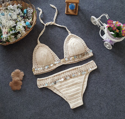 Bikini Tejido Sirena de Dos Piezas - Conjunto de Baño Sexy Estilo Europa - Image 4