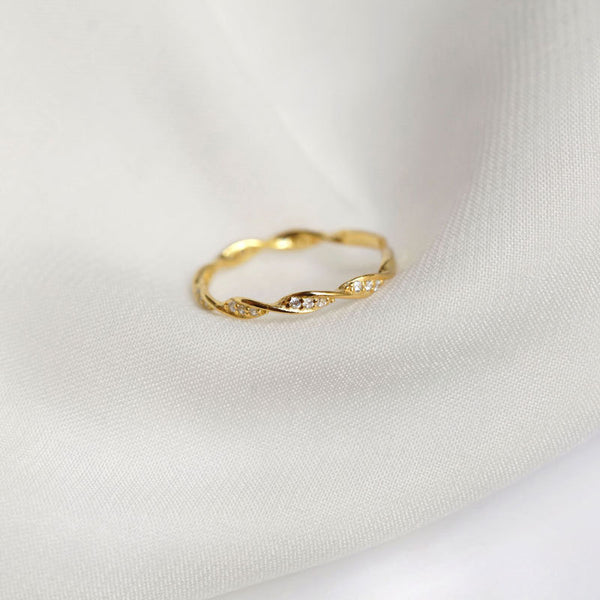 Anillo de Plata Esterlina 925 Retorcido con Diamante para Mujer - Image 10