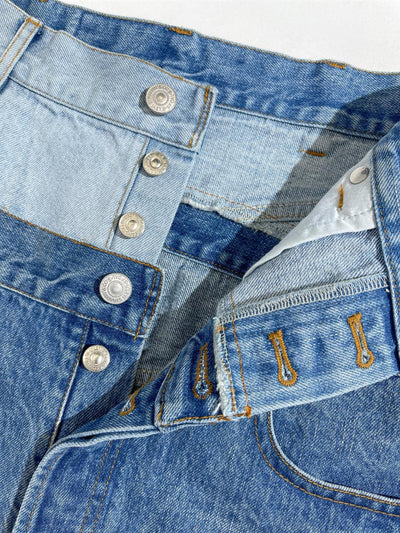 Falda Denim Corta Bicolor con Cintura Ajustable - Image 5