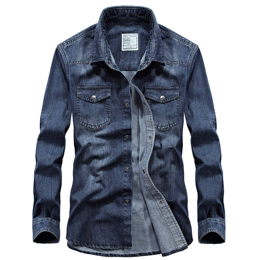 Camisa Vaquera Casual de Manga Larga para Hombre - Image 3