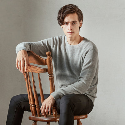 Suéter Tejido Cuello Redondo para Hombre - Pullover Otoño - Image 13