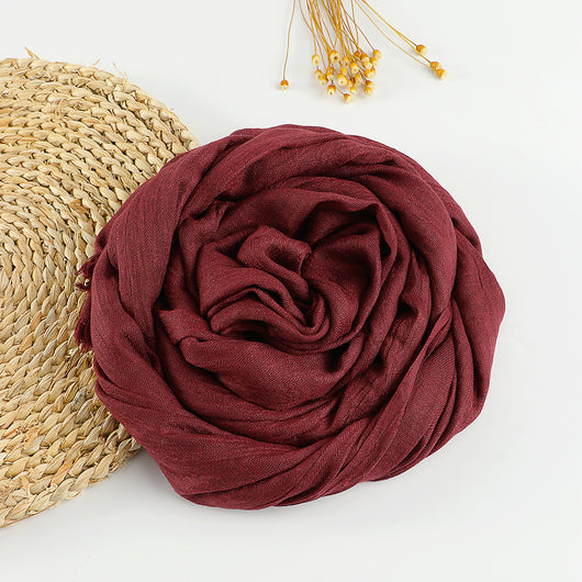 Pañuelo Artístico de Algodón y Lino en Colores Puros para Mujer - Image 13