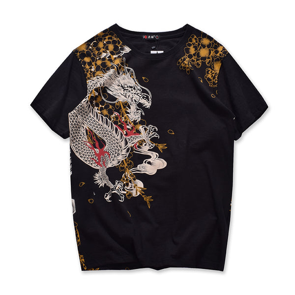 Playera Bordada Dragón Tigre Manga Corta - Image 6
