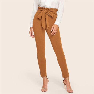 Leggins Capri Naranja con Cinturón Paper Bag - Image 10