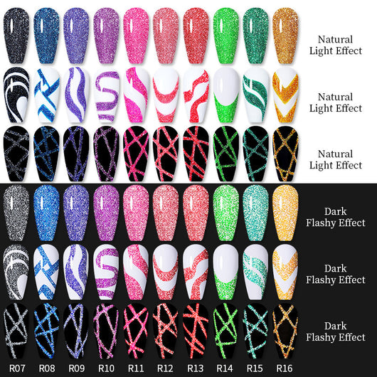 Gel de Uñas Efecto Espejo Brillante con Lentejuelas Reflectantes - Image 5