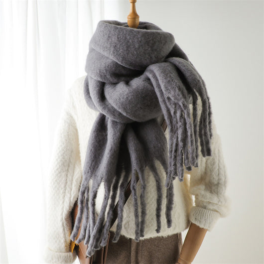Bufanda Larga de Invierno con Borlas - Abrigo Versátil y Cálido - Image 19