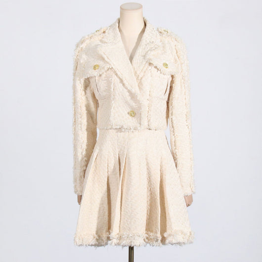Conjunto de Falda y Chaqueta Corta con Flecos - Image 8