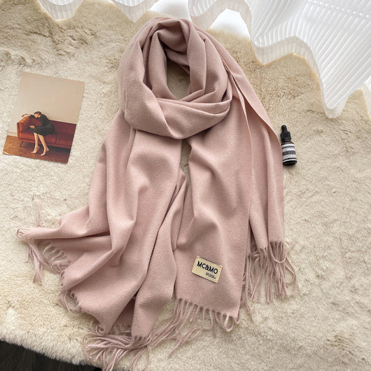 Bufanda de Cachemira Tassel Monocromática - Elegancia y Calidez - Image 25