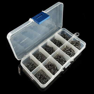 Caja de 500 Piezas de Ganchos de Anillo Azul con Tubo Barbelado Talla 3-12 - Image 3