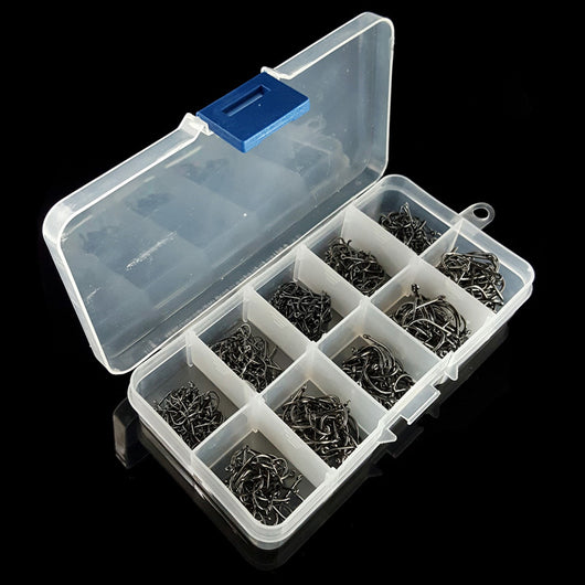 Caja de 500 Piezas de Ganchos de Anillo Azul con Tubo Barbelado Talla 3-12 - Image 3