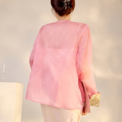 Blusa Retro Elegante con Bordado Chino y Botones Decorativos - Image 4