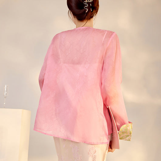 Blusa Retro Elegante con Bordado Chino y Botones Decorativos - Image 4