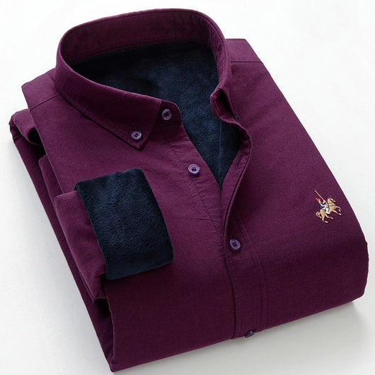 Camisa Térmica Hombre Oxford Gruesa con Forro de Lana - Image 2