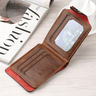 Billetera Retro Vintage Tridoble para Hombre - Estilo Europeo y Americano - Image 3