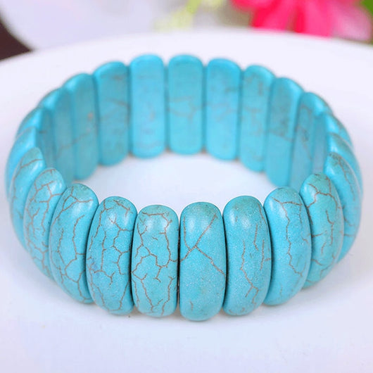 Pulsera de Turquesa Elástica con Cuentas - Image 5