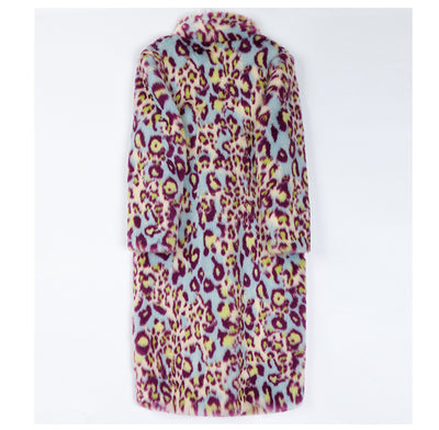 Abrigo de Piel Estampado Leopardo Mujer Largo Slim Invierno - Image 14