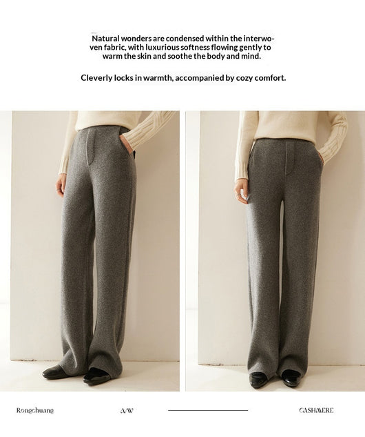 Pantalones de Cashmere Anchos de Cintura Alta - Diseño Elegante y Favorecedor - Image 17