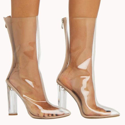 Botas Personalizadas de Caña Media con Tacón Cristal para Mujer - Image 3