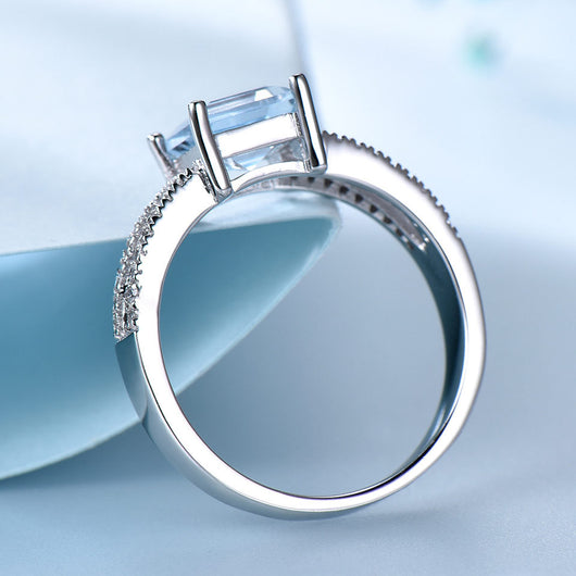 Anillo de Plata 925 con Topacio Azul Cielo para Mujer - Image 8