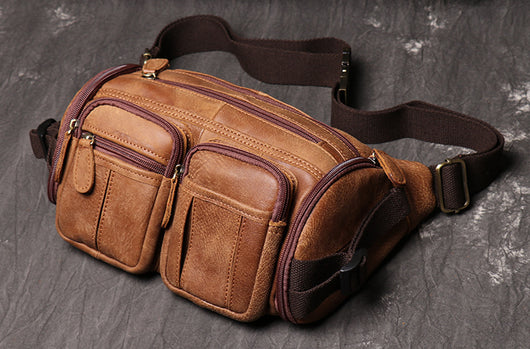 Bolsa de Pecho Hombre Cuero Gamuza Gran Capacidad - Image 14