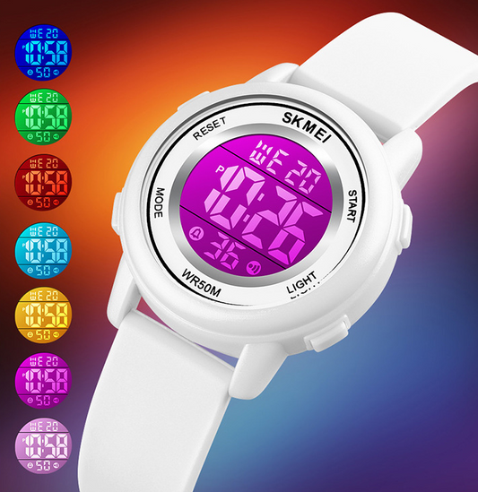 Reloj Electrónico Infantil con Luces LED Multicolor