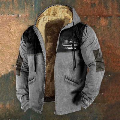 Chaqueta Hoodie con Cierre Vintage Estampado 3D para Hombre - Image 10